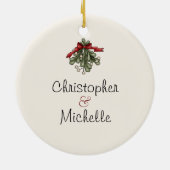 Personalisiertes Niedliches Pferd Weihnachtskranz Keramik Ornament (Hinten)