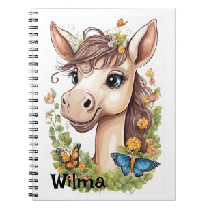 Personalisiertes Niedliches Pferdekopf-Notebook Notizblock