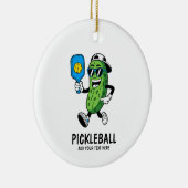 Personalisiertes Niedliches Picknick Pickleball Fu Keramik Ornament (Rechts)