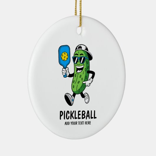 Personalisiertes Niedliches Picknick Pickleball Fu Keramik Ornament (Rechts)