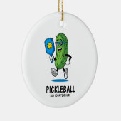 Personalisiertes Niedliches Picknick Pickleball Fu Keramik Ornament (Rechts)