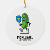 Personalisiertes Niedliches Picknick Pickleball Fu Keramik Ornament (Vorne)