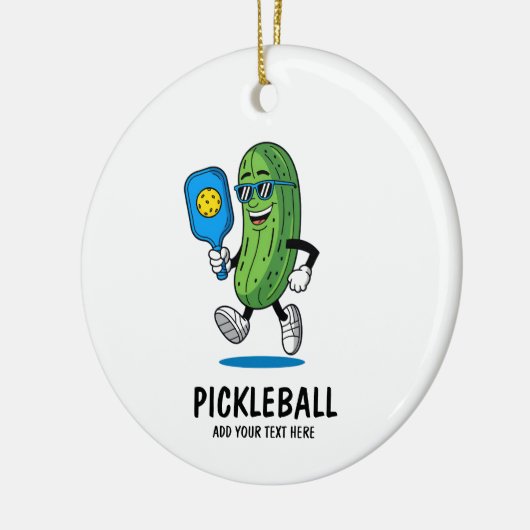 Personalisiertes Niedliches Picknick Pickleball Fu Keramik Ornament (Links)