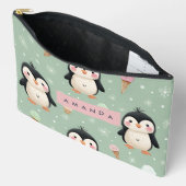 Personalisiertes Niedliches Pinguin & Ice Creme Mu Zubehörtasche (Offen)