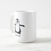 Personalisiertes niedliches Pinguin-Illustrationsb Kaffeetasse (Vorderseite Links)