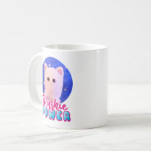 Personalisiertes Niedliches Pink Blue Plushie Powe Kaffeetasse (Vorderseite Links)