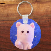 Personalisiertes Niedliches Pink Blue Plushie Powe Schlüsselanhänger (Rückseite)