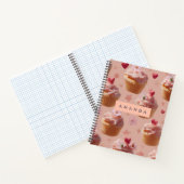 Personalisiertes Niedliches Pink Cupcake Muster Notizblock (Innenseite)