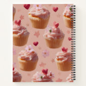 Personalisiertes Niedliches Pink Cupcake Muster Notizblock (Rückseite)