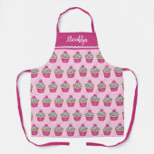 Personalisiertes Niedliches Pink Cupcake Muster Schürze (Vorderseite)