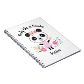 Personalisiertes Niedliches Pink Girly Panda Notizblock (Rechte Seite)