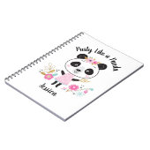 Personalisiertes Niedliches Pink Girly Panda Notizblock (Linke Seite)