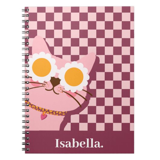 Personalisiertes Niedliches Pink SpiralNotebook Notizblock (Vorderseite)