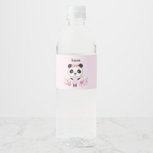 Personalisiertes Niedliches Pink Wasserflaschenetikett