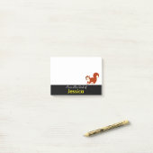 Personalisiertes niedliches Quadrat mit Eichel Post-it Klebezettel (Auf Schreibtisch)