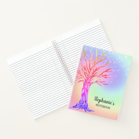 Personalisiertes Niedliches Rainbow-Glitzern Notizblock (Innenseite)