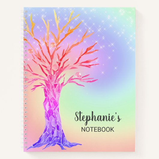 Personalisiertes Niedliches Rainbow-Glitzern Notizblock (Vorderseite)