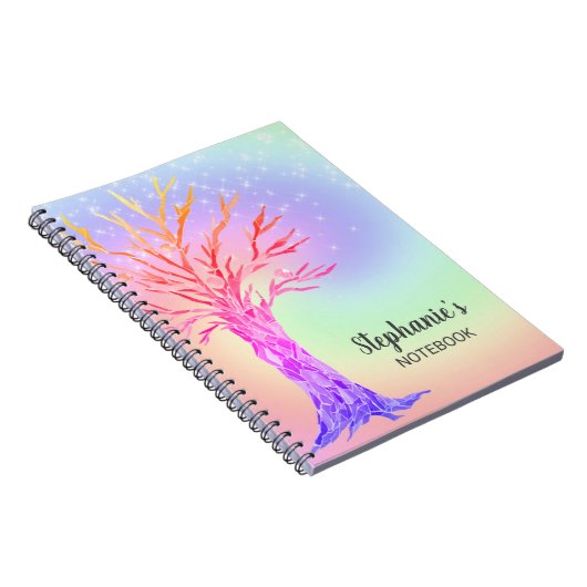 Personalisiertes Niedliches Rainbow-Tree-Notebook Notizblock (Rechte Seite)