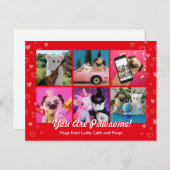 Personalisiertes Niedliches Red Stylish Hearts Fot Postkarte (Vorne/Hinten)