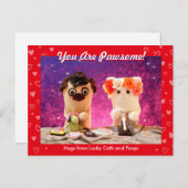 Personalisiertes Niedliches Red Stylish Hearts Fot Postkarte (Vorne/Hinten)