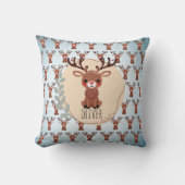 Personalisiertes Niedliches Rentiermuster Kissen (Vorderseite)