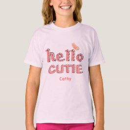 Personalisiertes Niedliches Rosa entworfen T-Shirt