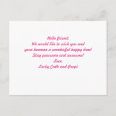 Personalisiertes Niedliches Rosa Herz Foto Moderne Postkarte (Rückseite)