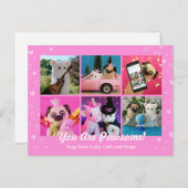 Personalisiertes Niedliches Rosa Herz Foto Plushie Postkarte (Vorne/Hinten)