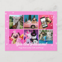 Personalisiertes Niedliches Rosa Herz Foto Plushie