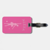 Personalisiertes Niedliches Rosa Kinder Ballerina  Gepäckanhänger (Rückseite horizontal)