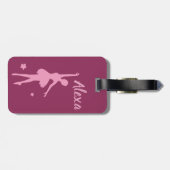 Personalisiertes Niedliches Rosa Kinder Ballerina Gepäckanhänger (Rückseite horizontal)