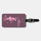 Personalisiertes Niedliches Rosa Kinder Ballerina Gepäckanhänger (Vorderseite horizontal)