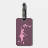 Personalisiertes Niedliches Rosa Kinder Ballerina Gepäckanhänger (Rückseite vertikal)