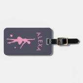 Personalisiertes Niedliches Rosa Kinder Ballerina Gepäckanhänger (Vorderseite horizontal)