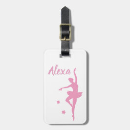 Personalisiertes Niedliches Rosa Kinder Ballerina  Gepäckanhänger