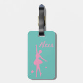 Personalisiertes Niedliches Rosa Kinder Ballerina  Gepäckanhänger (Rückseite vertikal)