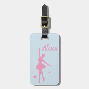 Personalisiertes Niedliches Rosa Kinder Ballerina Gepäckanhänger