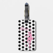 Personalisiertes Niedliches Rosa Kinder Ballerina Gepäckanhänger (Rückseite vertikal)