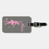 Personalisiertes niedliches Rosa scherzt Gepäckanhänger (Vorderseite horizontal)