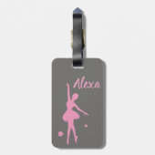 Personalisiertes niedliches Rosa scherzt Gepäckanhänger (Rückseite vertikal)