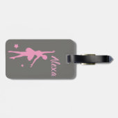 Personalisiertes niedliches Rosa scherzt Gepäckanhänger (Rückseite horizontal)