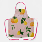 Personalisiertes Niedliches Rosa Zitronenfrüchte O Schürze (Vorderseite)