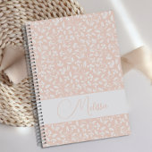 Personalisiertes Niedliches, rosafarbenes Blumenbl Notizblock