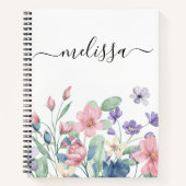 Personalisiertes Niedliches, rosafarbenes Blumenbl Notizblock (Vorderseite)