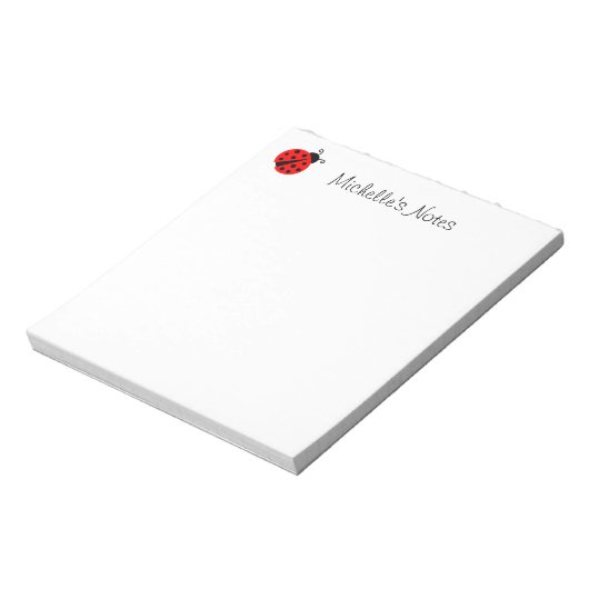 Personalisiertes niedliches rotes Ladybug-Design N Notizblock (Rotiert)