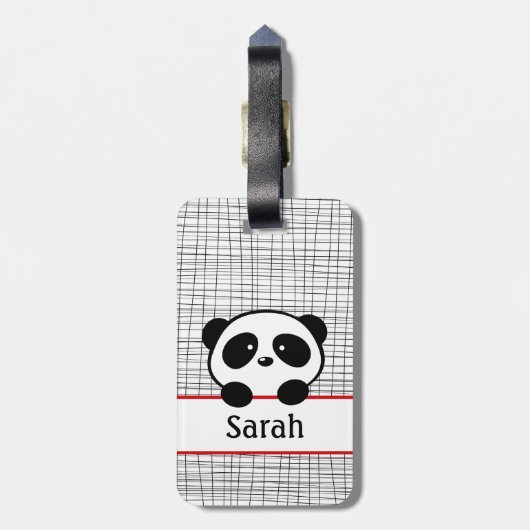 Personalisiertes Niedliches Rotes Panda Bärentier Gepäckanhänger (Rückseite vertikal)