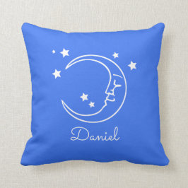 Personalisiertes Niedliches Royal Blue Moon Stars  Kissen
