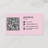 Personalisiertes Niedliches Schwarz/Rosa Visitenkarte (Rückseite)