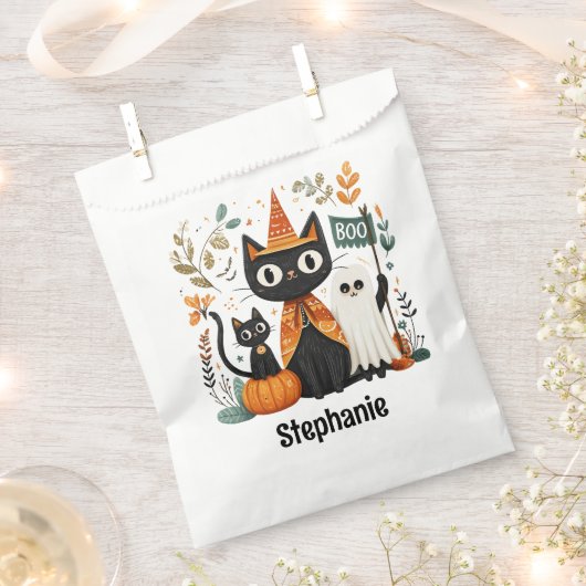 Personalisiertes Niedliches Schwarzes Katzen und G Geschenktütchen (Ausgeschnitten)