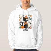 Personalisiertes Niedliches Schwarzes Katzen und G Hoodie (Vorderseite)